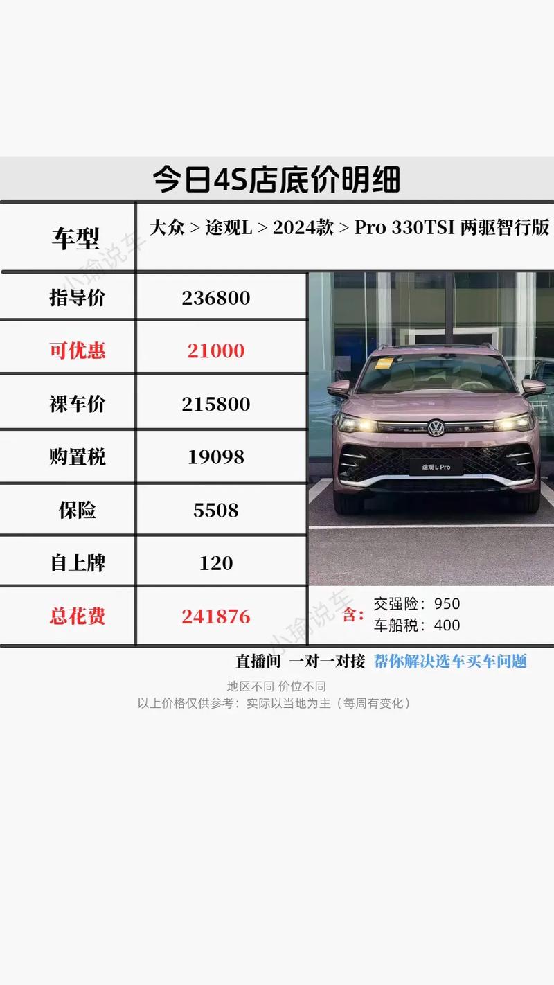 大众途观l最近报价 大众途观l最近报价是多少